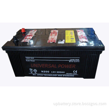 Factory Outlet! Dry Charge Car Battery N200 12V200ah